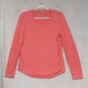 Icebreaker Cool-Lite Shirt Long Sleeve Base Layer Merino Wool Women's Coral L